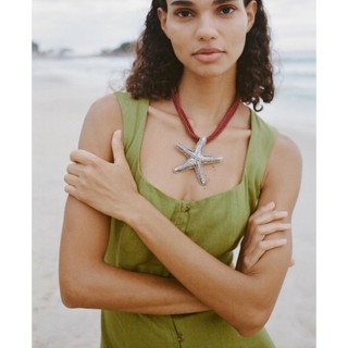 Đầm Zara made in Morocco lanh maxi xanh và đen không tay
