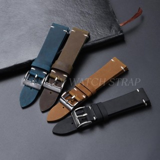 Dây đeo đồng hồ da bò chính hãng mờ 18mm 20mm 21mm 22mm Thay đổi màu sáp Patina Dây đeo đồng hồ đa năng Replacement Retro Vintage Cổ điển Nam Nữ Quà tặng kinh doanh cổ điển