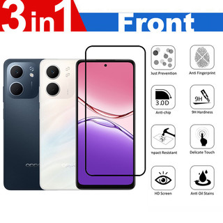 cho OPPO A5x A5 A3x A40 A80 A60 A58 A58x A78 A79 A98 A57 A57 A97 4G 5G Kính cường lực 3 trong 1 Chống rơi Bảo vệ màn hình Với Sợi carbon Trở lại phim + Máy ảnh Bảo vệ ống kính
