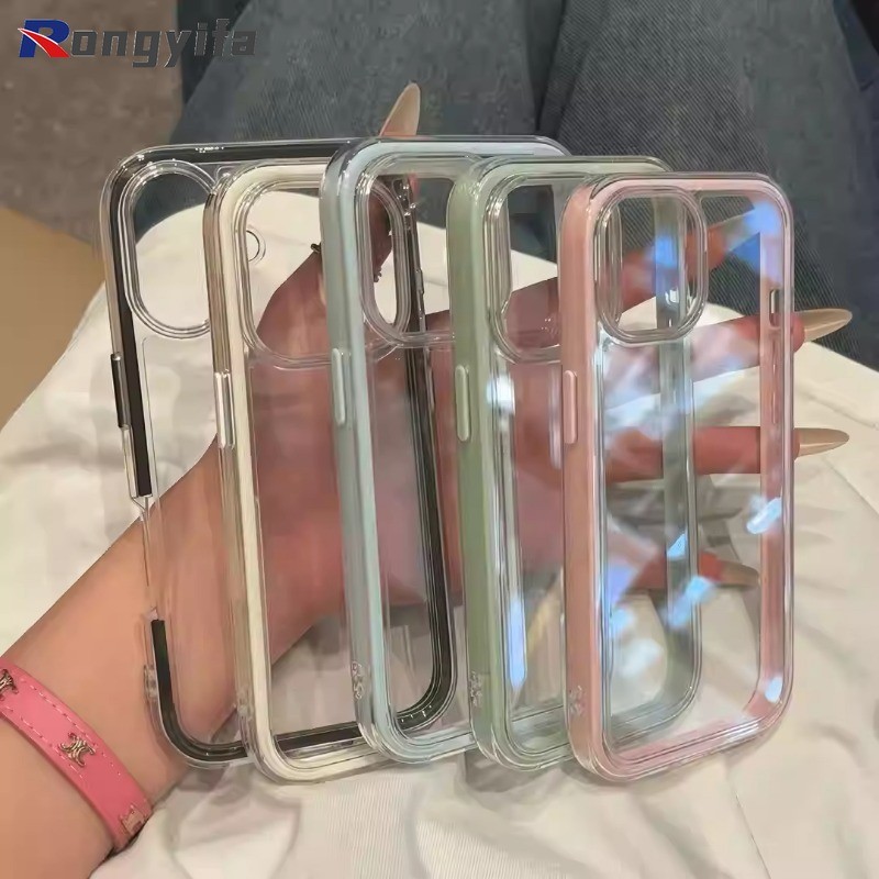 Ốp Điện Thoại Viền Màu Trơn Cho Redmi Turbo 4 Pro 3 A4 A3 Pro 5G 4G Ins Style Ốp Lưng 2 Trong 1 Dễ Thương Đơn Giản Mềm Trong Suốt Vỏ Chống Sốc