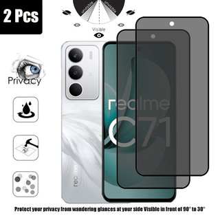 1-2 Chiếc Realme C71 Kính Cường Lực Chống Gián Điệp Chống Nhìn Trộm Bảo Vệ Màn Hình Riêng Tư Cho Realme C75X C75 C63 C65 C67 C55 C53 C71 4G