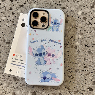 Ốp bảo vệ họa tiết Stitch dễ thương 2 trong 1 cho iPhone 11 12promax 13pro15pro 15promax 14 14promax 14pro 16 pro max 16 plus 2 trong 1 ốp lưng