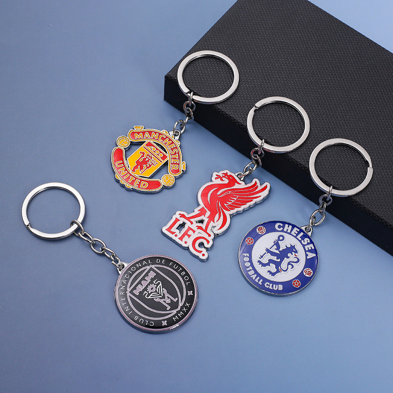 Mặt hàng cho người hâm mộ bóng đá Chelsea Barcelona, huy hiệu đội, móc khóa xe hơi nhiều màu sắc, mặt dây chuyền ba lô CGVF