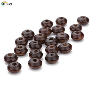 Cuticate 200 Miếng Đệm Hạt Gỗ Miếng Đệm Tự Nhiên Quả Bóng Trang Sức Làm - 7 X 12mm / Sâu