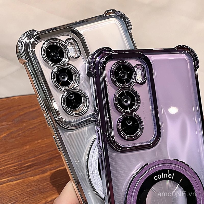 Ốp lưng OPPO A3X A3 A5 Pro, giá đỡ nhẫn, ốp điện thoại từ tính, bảo vệ camera, chân đế chống sốc, vỏ silicone mềm