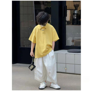 Bộ đồ cotton mùa hè cho bé trai, áo polo ngắn tay, áo phông, quần short cargo, bộ hai mảnh