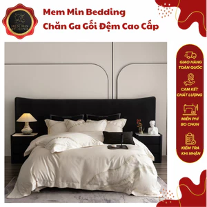 Bộ Chăn Ga Gối Chất Liệu Lụa Phối Kim Sa Cao Cấp Đường Thêu Tinh Tế Quý Phái - Memminbedding Luxury