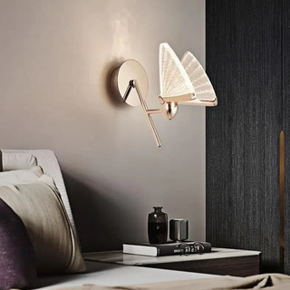 Bướm Đèn Tường Bắc Âu Acrylic Trang Trí Đèn Tường Phòng Khách Phòng Ngủ Đầu Giường Đèn Hành Lang Cầu Thang Đèn