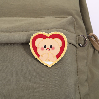 Luckyin Cà Phê Men Trâm Bơ Gấu Con Chó Con Pin Hoạt Hình Dễ Thương Huy Hiệu Kim Loại Ba Lô Phụ Kiện Quà Tặng Cho Bạn Bè