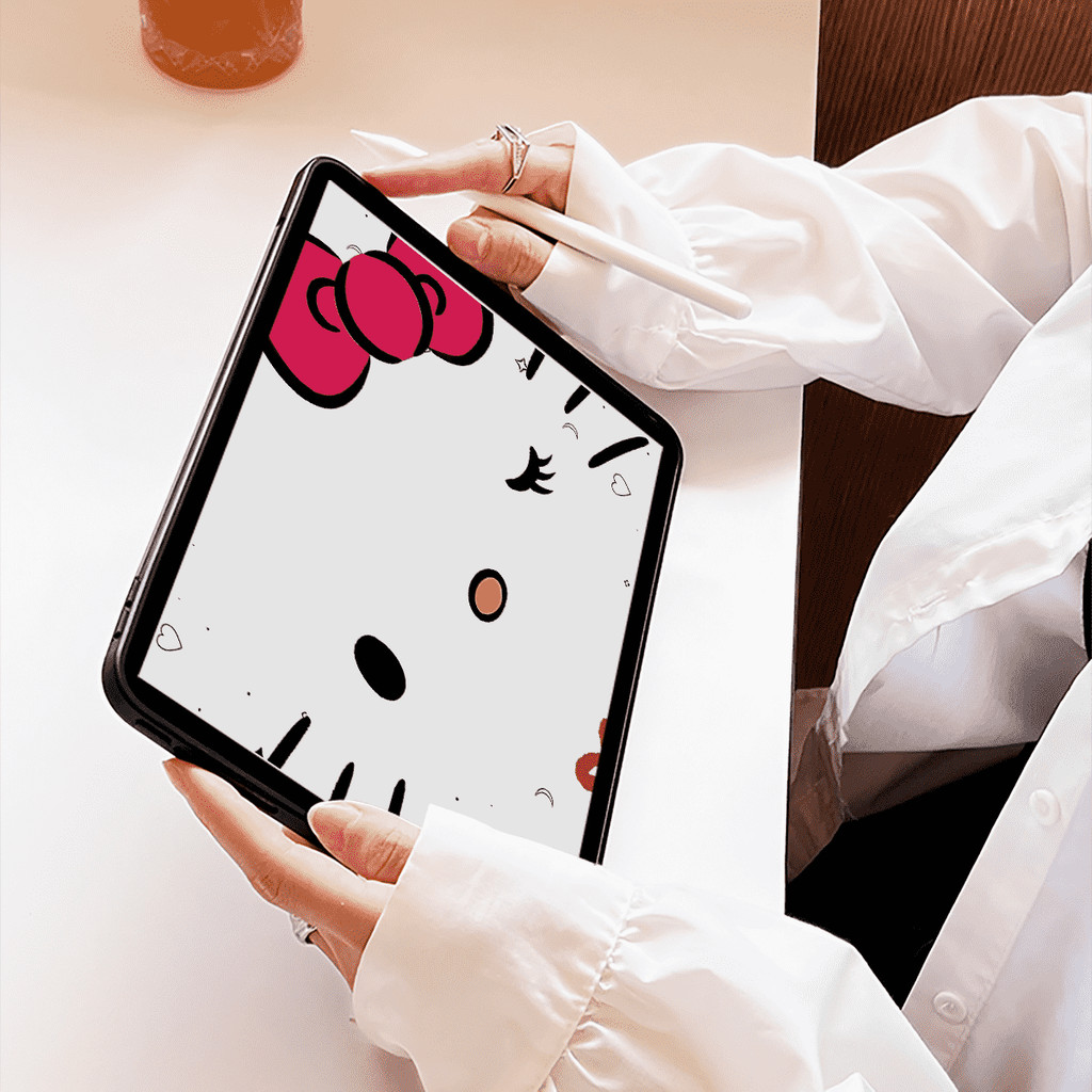 Ốp Lưng Acrylic Cứng Nơ Đỏ Cho Mini6 Mini7 A17Pro IPad 5 6 7 8 9 10 11 A16 Air 2 3 4 5 6 Air 11 M2 Pro10.5 10.2 "Pro11 2018 2020 2021 2022 M4 Pro13 2024 2025