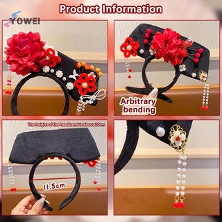 YOWEI Hoa Phong Cách Trung Hoa Mũ sel Ngọc Trai Phong Cách Cổ Đại Công Chúa Tóc Hoop Hanfu Mũ Đội Đầu Hanfu Nữ VN