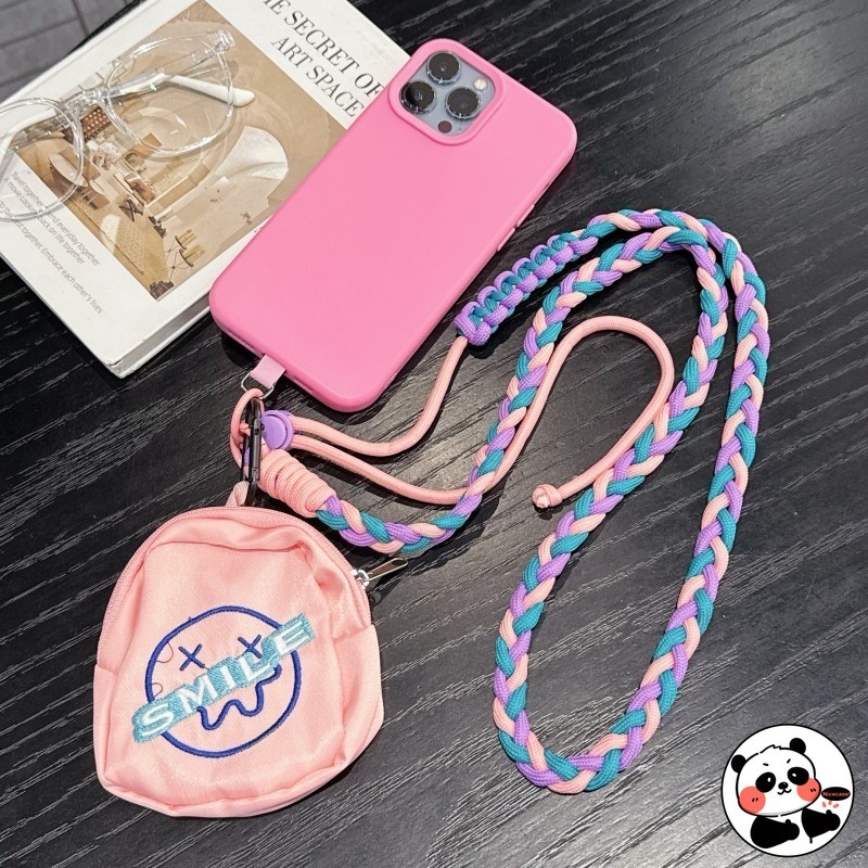 Dây buộc điện thoại đa năng có ví đựng tiền xu Dây đeo móc khóa bện cổ tay có thẻ Tether Chống mất Điện thoại di động Móc khóa Vòng đeo tay