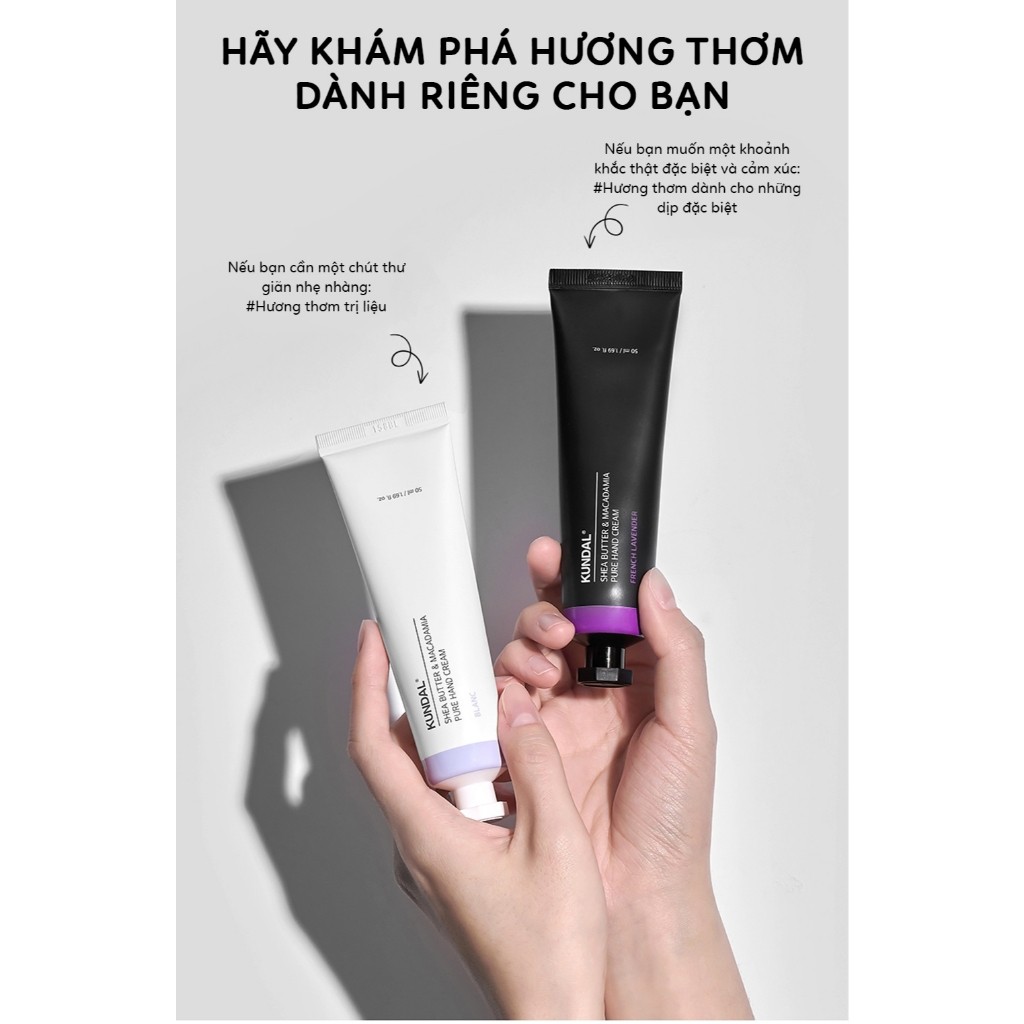 Kem dưỡng ẩm tay KUNDAL SHEA BUTTER & MACADAMIA PURE HAND CREAM FRENCH LAVENDER | DAMDAVN