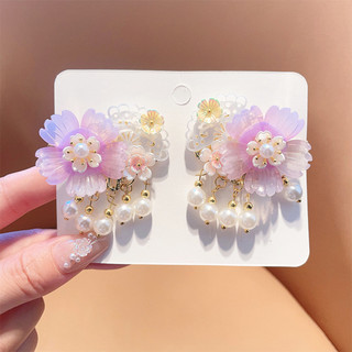 Kẹp Tóc Hoa Trung Quốc Ngọc Trai Trang Trí Ánh Sáng Sang Trọng Tinh Tế Barrettes Phụ Kiện Sinh Nhật Sân Khấu Đảng Kiểu Tóc Làm