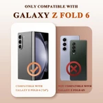 GVIEWIN cho Samsung Galaxy Z Fold 6 Ốp lưng có giá đỡ bút S, [Vỏ máy ảnh trượt & Bảo vệ màn hình], Bảo vệ bản lề chắc chắn Vỏ điện thoại đá cẩm thạch bảo vệ chống sốc cho Z Fold 6 (Q — ảnh 2