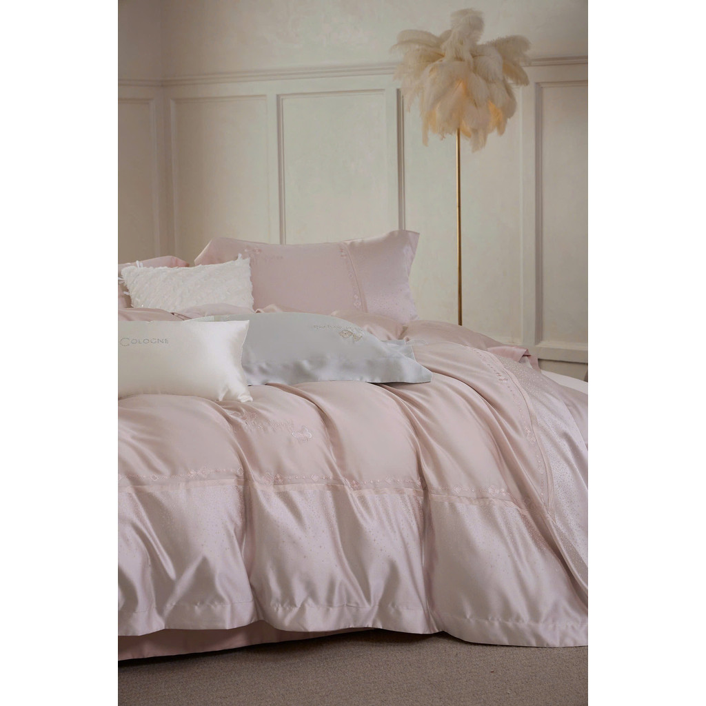 (L41519)Bộ Chăn Ga Gối Chất Liệu Tencel Cao Cấp Mềm Mại Thiết Kế Họa Tiết Tối Giản Quý Phái - MemMinbedding Luxury