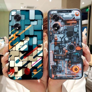 Ốp Lưng Cho Oppo A38 CPH2579 Ốp lưng Oppo A18 CPH2591 Ốp Lưng Thỏ Đáng Yêu Wofl Da Báo Hoạt Hình Ốp Lưng Silicon Lỏng