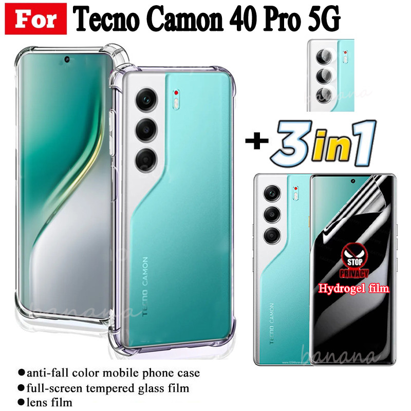 Ốp Điện Thoại Chống Sốc Tecno Camon 40 Pro 5G Cho Tecno Camon 40Pro 4G Chống Gián Điệp Quyền Riêng Tư Bảo Vệ Toàn Diện Kính Cường Lực Bảo Vệ Màn Hình Và Phim Ống Kính