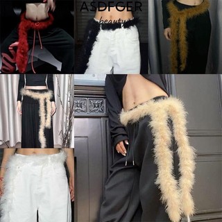 Thắt lưng sang trọng mềm ASDFGER, Thắt lưng lông xù Y2K Punk, Phụ kiện khiêu vũ đường phố Đai quần jean Hiphop ấm áp siêu mềm