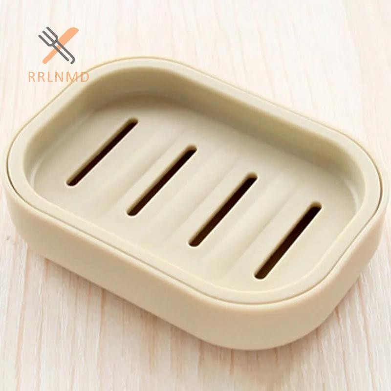 RRLNMD Đĩa Xà Phòng Vuông Hai Lớp Có Nắp Nhựa Thoát Nước Hộp Xà Phòng Hộ Gia Đình Phòng Tắm Du Lịch Đơn Giản Di Động Sáng Tạo Hộp Bảo Quản MỚI