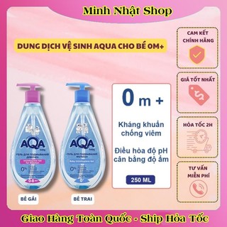 [DATE MỚI] Dung dịch vệ sinh trẻ em AQA BABY cho bé từ 0-8 tuổi Lọ 250ml của Nga