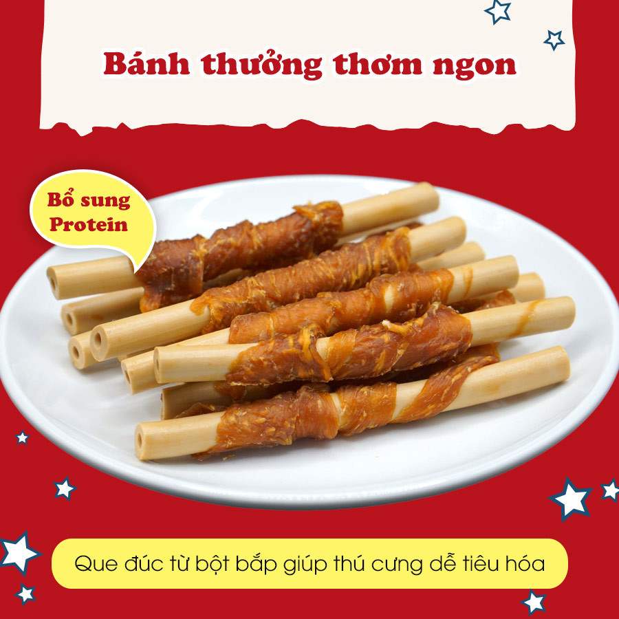 Que cuốn thịt gà 10 cây dài Doggyman