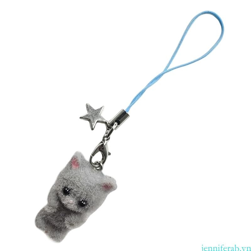 Jenniferab Điện thoại động vật Charm Móc khóa Mặt dây chuyền quyến rũ Thích hợp cho điện thoại di động và móc khóa