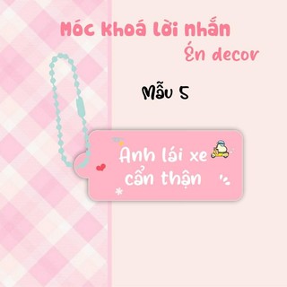 Móc khoá lời nhắn nền hồng  sieu cute