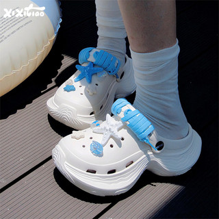 XIXITIAO Dép Sandal Tăng Chiều Cao Ngoài Trời Đế Dày Cho Sinh Viên Dễ Thương Đi Biển Mùa Hè Nữ