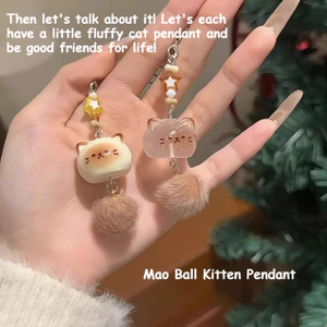 Sang Trọng handmade Hoạt Hình Dễ Thương Mèo Mặt Dây Chuyền Điện Thoại Móc Khóa Túi Sinh Viên Mặt Dây Chuyền Mèo Dễ Thương Cô Gái Cặp Đôi Mặt Dây Chuyền