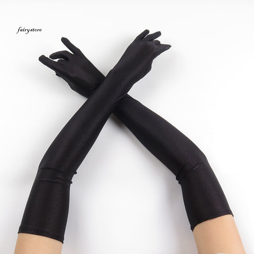 Fairystore| Găng tay co giãn Găng tay dạ hội Găng tay dài khuỷu tay thanh lịch cho bữa tiệc cưới Hiệu suất Cosplay