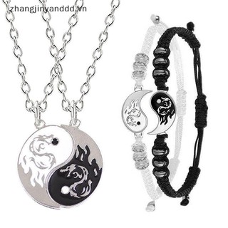 # yanddd # Thời Trang Hình Rồng Âm Dương Vòng Tay Có Thể Điều Chỉnh Tai Chi Vòng Cổ Cặp Đôi Cho Bạn Trai Bạn Gái Quà Tặng Trang Sức Ngày Lễ Tình Nhân.
