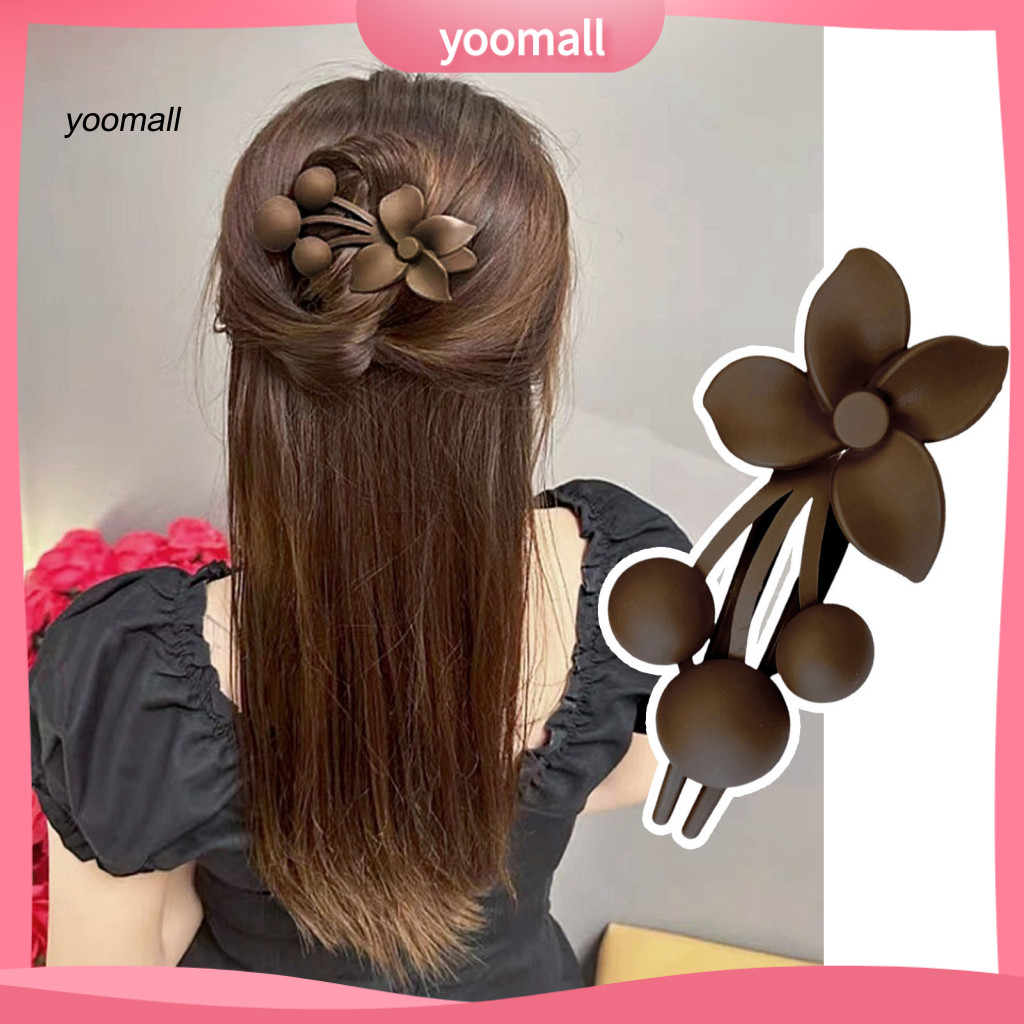 YO / Kẹp Móng Vuốt Tóc Lớn Cho Tóc Xoăn Dày Mờ Hoàn Thiện Móng Vuốt Tóc Trang Trí Hoa Đầu Lưng Lớn Tóc Chống Trơn Trượt Phụ Kiện Tóc Người Mua Đông Nam Á'