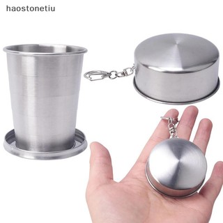 Cốc gấp bằng thép không gỉ HA - Cốc uống nước tiện lợi cho du lịch với khả năng gập lại và móc khóa