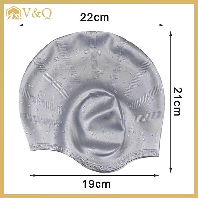 Littleloves1 Người Lớn Mũ Bơi Co Giãn Cao Nam Nữ Bể Bơi Chống Thấm Nước Bảo Vệ Tai Tóc Dài Mũ Lặn Silicon Lớn EN