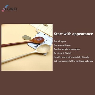 YOWEI 1 Thìa Gỗ Tre Nhà Bếp Phong Cách Hàn Quốc 9 Inch Gỗ Tự Nhiên Súp Bộ Đồ Ăn Nấu Mật Ong Thìa Cà Phê Muỗng Trộn VN
