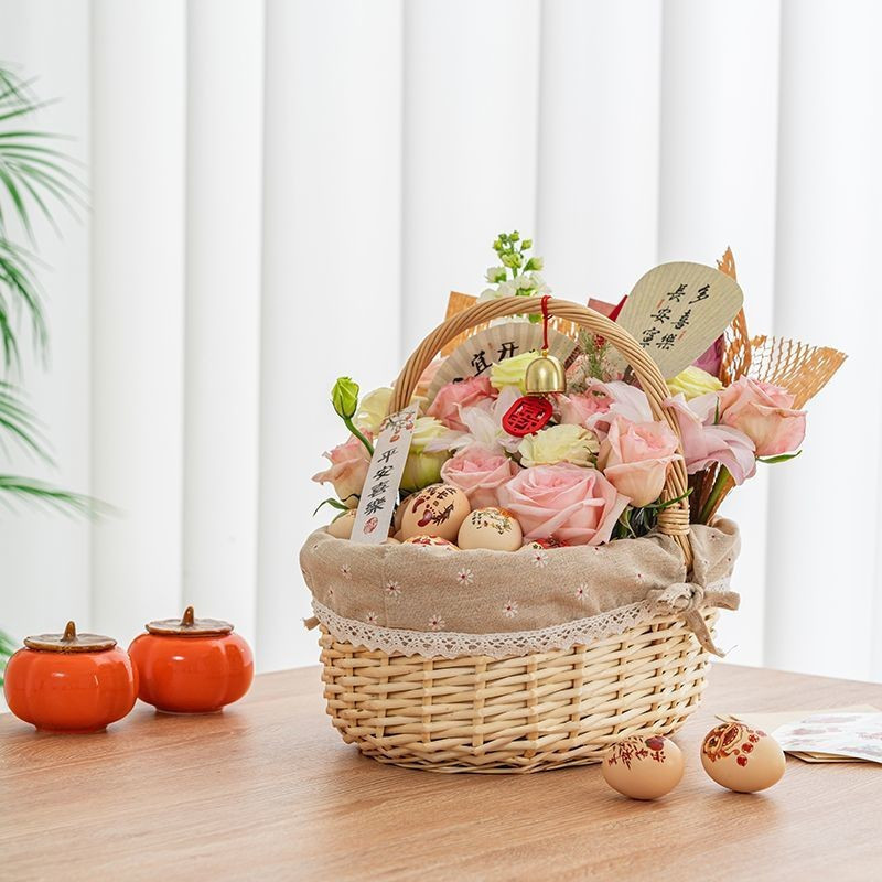 Giỏ hoa di động, Giỏ hoa dệt tay, Giỏ dệt mây