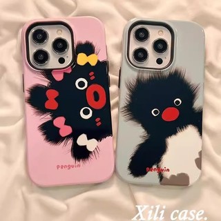 Ốp điện thoại 2 trong 1 hình chim cánh cụt dễ thương và ngộ nghĩnh tương thích với iPhone 15 Pro Max, Apple 16 14 Plus 11 / 12 / 13 Pro Max, vỏ bảo vệ chống sốc mới