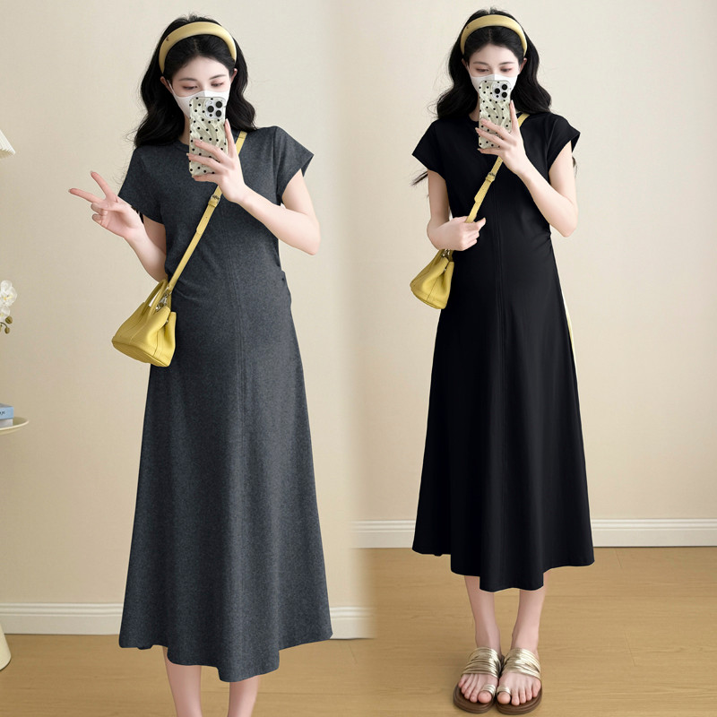 Trang phục bà bầu Váy dệt kim co giãn thời trang mùa hè Plus Size