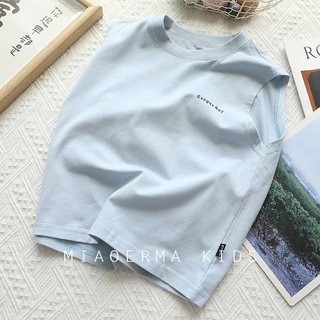 Áo ba lỗ không tay trẻ em cotton mùa hè cho bé trai bé gái in họa tiết chữ