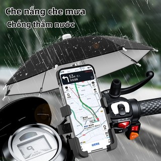 Giá đỡ điện thoại hình ô mini chống sốc chống mưa gió gắn ghi đông hoặc gương xe máy, tương thích nhiều dòng máy