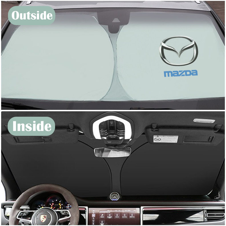 Tấm che nắng có thể gập lại Mazda Tấm che nắng Tấm che nắng ô tô Công cụ làm mát chặn tia cực tím cho Cx 5 3 2 Cx 8 Cx 3 Cx 30 6 Bt 50 Mx 5 5 Rx8