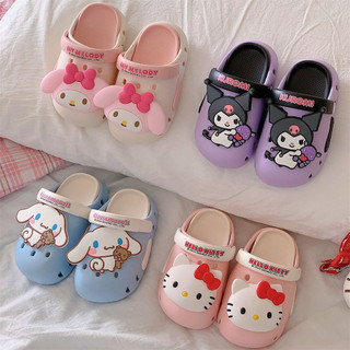XIXITIAO Sanrio Kuromi Ngọt Ngào Thoáng Mát Bên Ngoài Mặc Quế Chó Nam Nữ Lỗ Giày Mùa Hè