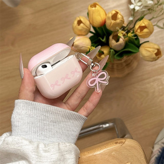 Dây buộc nơ màu hồng cho AirPods 1 / 2 3 Pro Pro2 Pro3 Airpod4 Bộ tai nghe Vỏ bảo vệ Bluetooth không dây AirPods pro2 Pro3 3 4 Vỏ bảo vệ tai nghe