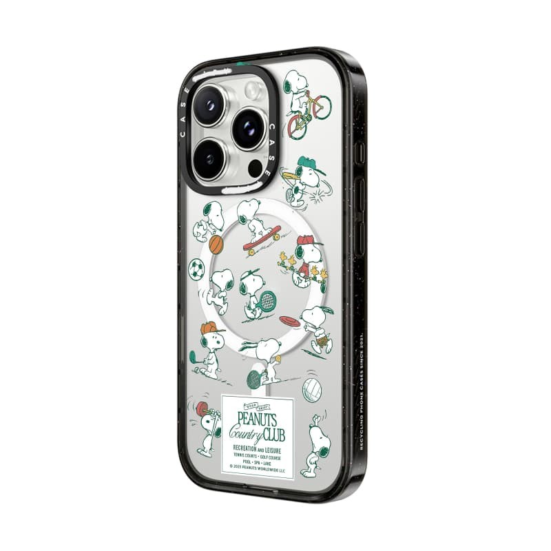 CASECASE X Snoopy Sports & Recreat Black Edge Clear Hard Từ Hút Tác Động Dành Cho Apple IPhone 12 13 14 15 16 Pro Max Plus Có Hộp