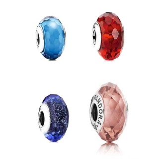 Có sẵn hạt thủy tinh S925 kiểu mới, hạt cầu nhiều mặt, hạt màu sắc, hạt thủy tinh tím, phụ kiện vòng tay