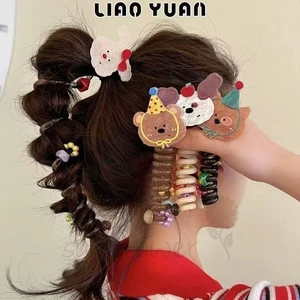 Băng đô cuộn dây điện thoại bện bong bóng chấm bi tình yêu Animal Party Băng đô dễ thương