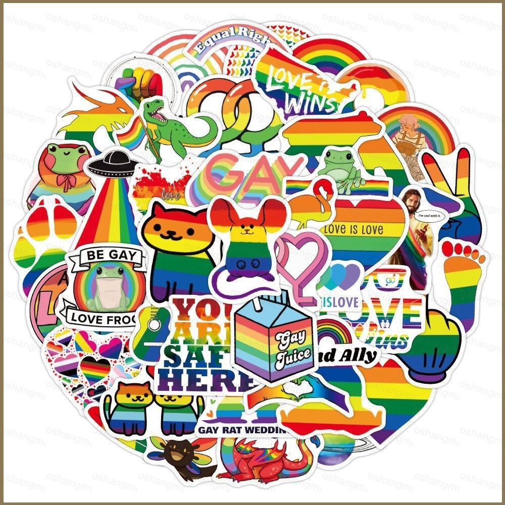 HK1 60 Cái / bộ Nhiều Màu Sắc LGBT nonbinary Niềm Tự Hào Dán GAY Graffiti Miếng Dán Hành Lý Chống Thấm Nước Máy Tính Xách Tay Miếng Dán KH1