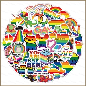 HK1 60 Cái / bộ Nhiều Màu Sắc LGBT nonbinary Niềm Tự Hào Dán GAY Graffiti Miếng Dán Hành Lý Chống Thấm Nước Máy Tính Xách Tay Miếng Dán KH1