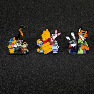 Hoạt Hình Dễ Thương Gấu Winnie Huy Hiệu Kim Loại Cáo Nick Judy Thỏ Nhân Vật Hoạt Hình Thổ Cẩm